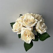 9 Inch Silk Rose Bouquet – Artificial Rose Flowers, 9 Stems