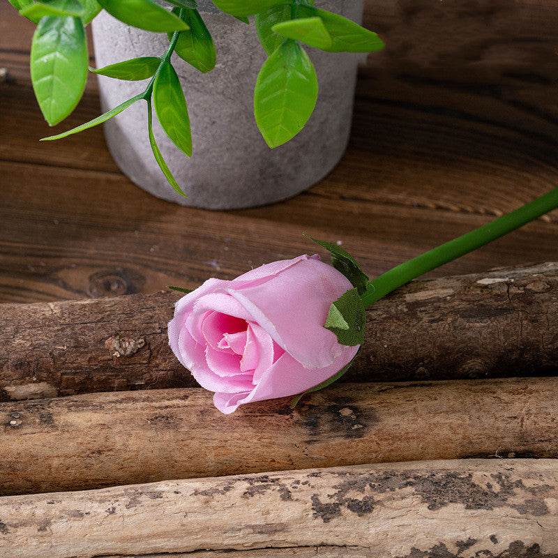 Mini Rose Bud Stems 50 Pcs 6 Inch Artificial Silk Flowers for Crafts Wedding DIY Centerpieces