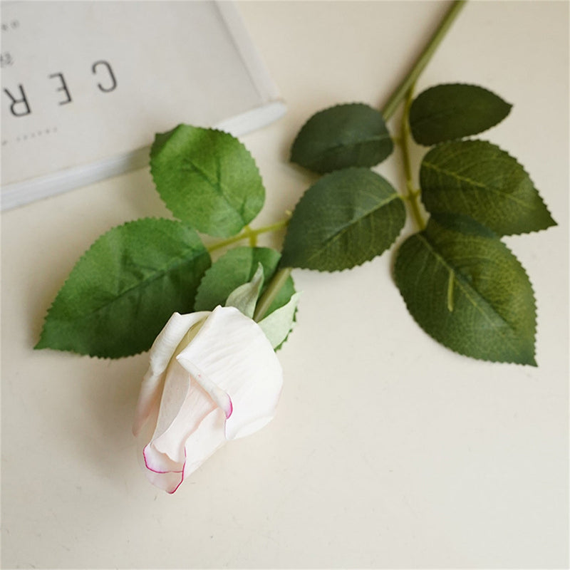 21 Inch Real Touch Rose Buds Stems 10 Pcs Artificial Silk Flower Arrangements