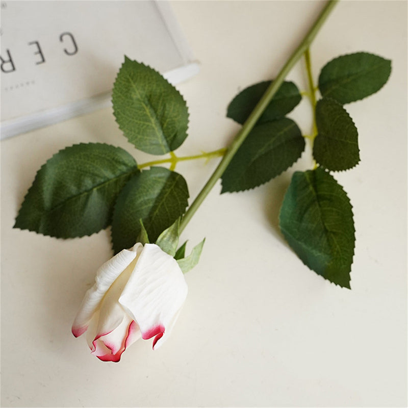 21 Inch Real Touch Rose Buds Stems 10 Pcs Artificial Silk Flower Arrangements