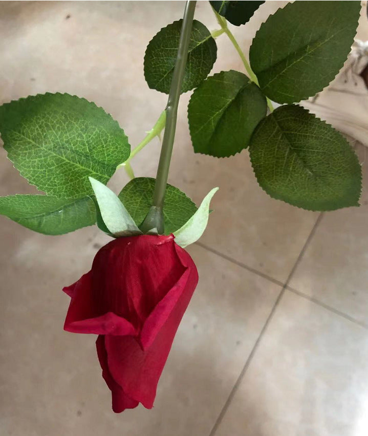 21 Inch Real Touch Rose Buds Stems 10 Pcs Artificial Silk Flower Arrangements