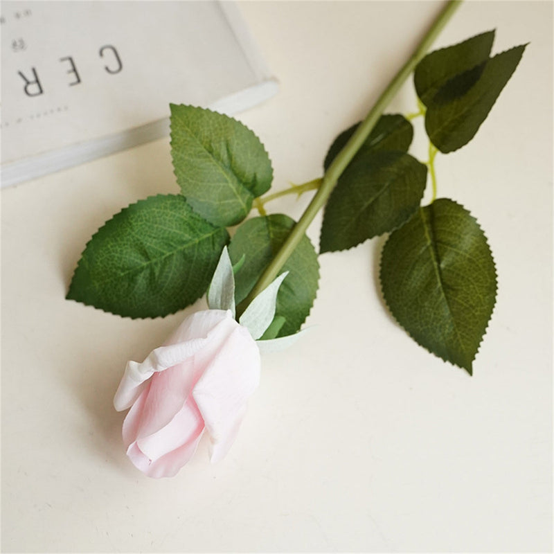 21 Inch Real Touch Rose Buds Stems 10 Pcs Artificial Silk Flower Arrangements