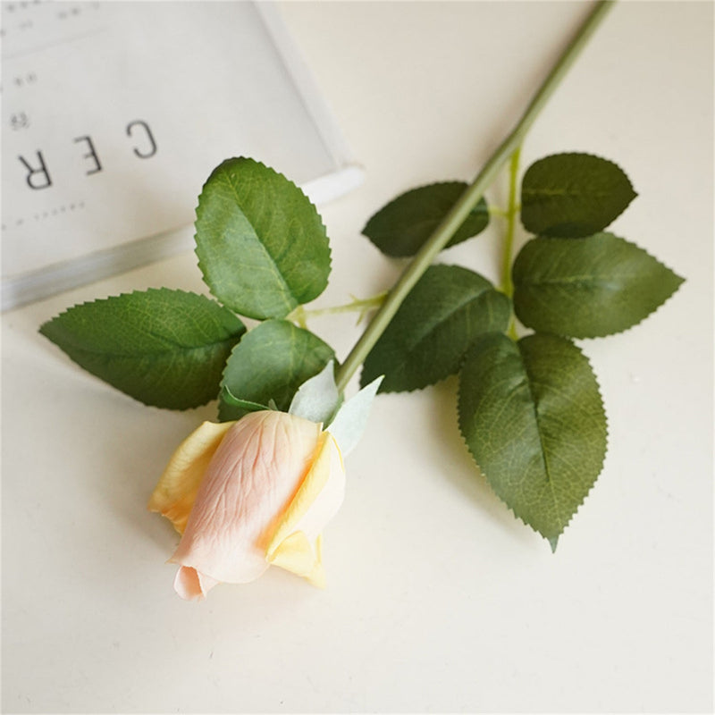 21 Inch Real Touch Rose Buds Stems 10 Pcs Artificial Silk Flower Arrangements