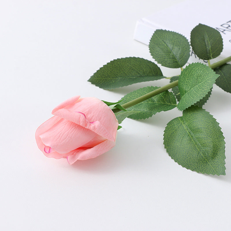 21 Inch Real Touch Rose Buds Stems 10 Pcs Artificial Silk Flower Arrangements