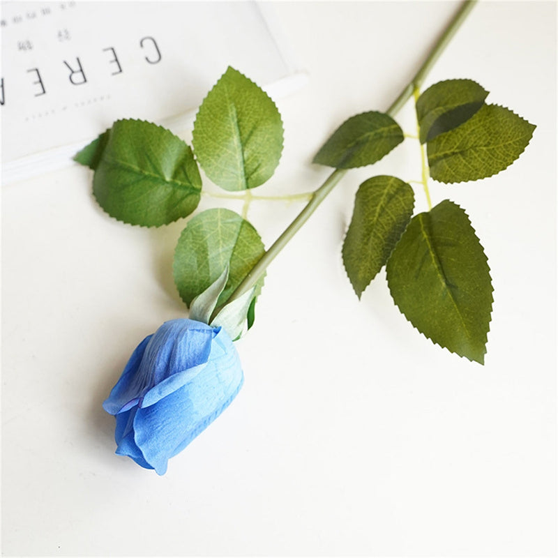 21 Inch Real Touch Rose Buds Stems 10 Pcs Artificial Silk Flower Arrangements