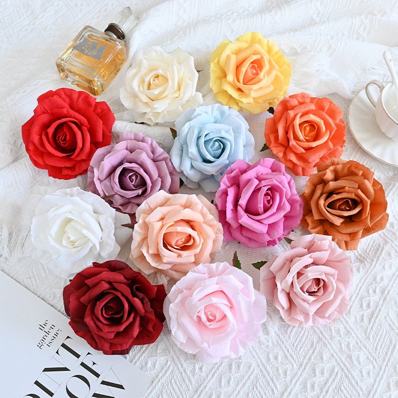 7 Pcs Avalanche Rose Silk Flower Heads for DIY Crafts Artificial Flowers Bulk