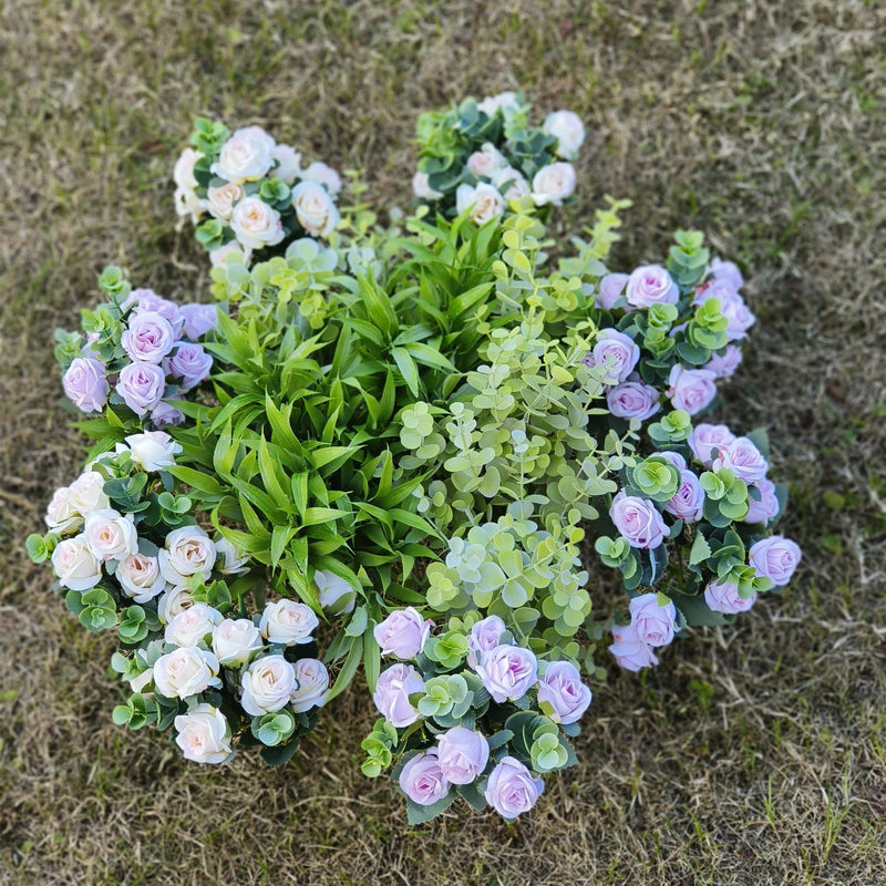 16 Bundles Mixed Artificial Spring Flowers and Plants UV Resistant for Outdoors Bulk