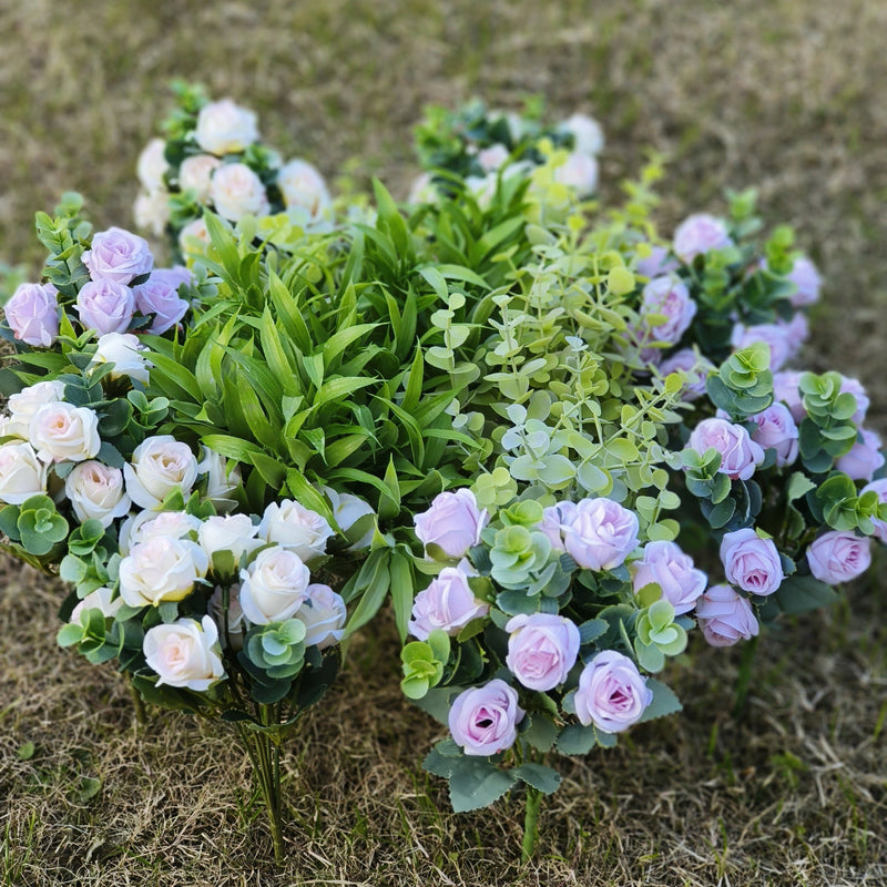 16 Bundles Mixed Artificial Spring Flowers and Plants UV Resistant for Outdoors Bulk