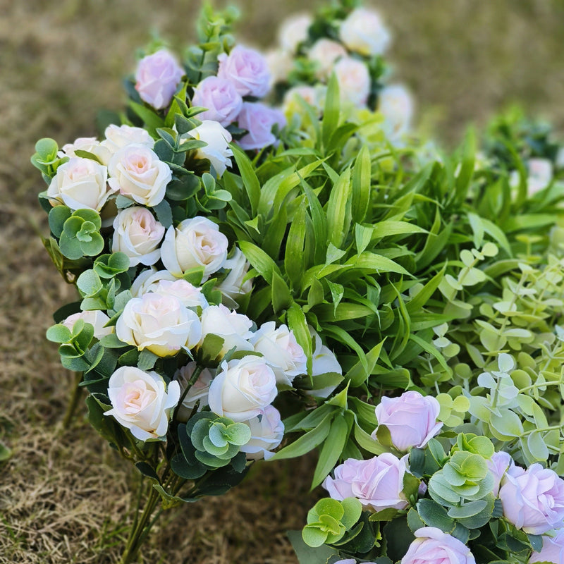 16 Bundles Mixed Artificial Spring Flowers and Plants UV Resistant for Outdoors Bulk