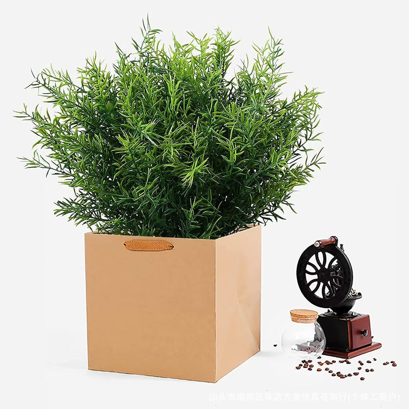 8 Pcs Artificial Rosemary Bush Plants 12 Inch UV Resistant Green Shrubs Grass