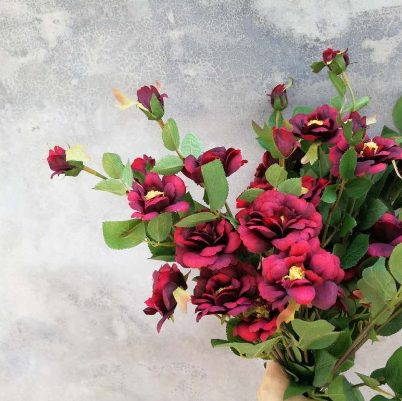Rose Iceberg Artificial Silk Flower Stems Spray, 12 Inch, 10 Pcs Bulk Wholesale