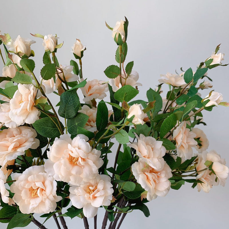 Rose Iceberg Artificial Silk Flower Stems Spray, 12 Inch, 10 Pcs Bulk Wholesale