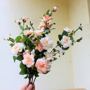 Rose Iceberg Artificial Silk Flower Stems Spray, 12 Inch, 10 Pcs Bulk Wholesale