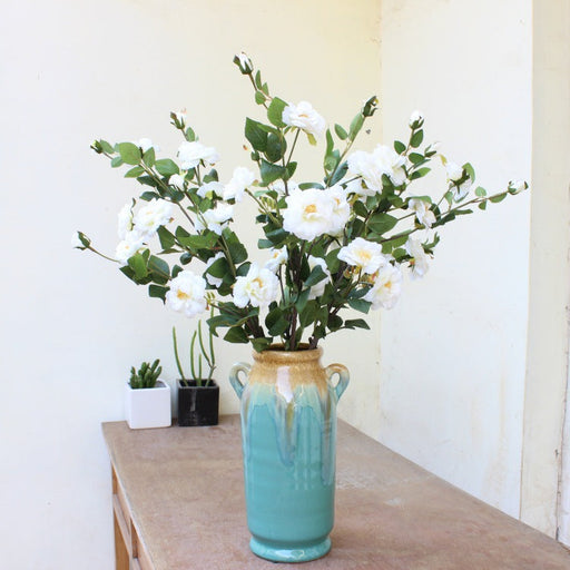 Rose Iceberg Artificial Silk Flower Stems Spray, 12 Inch, 10 Pcs Bulk Wholesale
