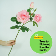 Real Touch Rose Spray Stems with Buds, 6 Stems, Artificial Silk Flowers
