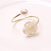 6 Pcs Artificial Silk Rose Napkin Rings with Pears, Wedding Party Favors, Bulk Set