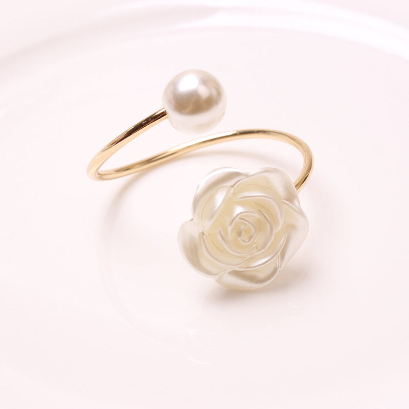 6 Pcs Artificial Silk Rose Napkin Rings with Pears, Wedding Party Favors, Bulk Set