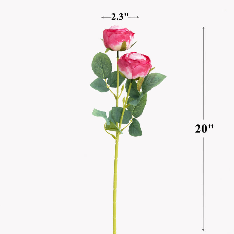 20 Inch Artificial Silk Peony Spray Branch Stems, 10 Pcs Bulk Pack