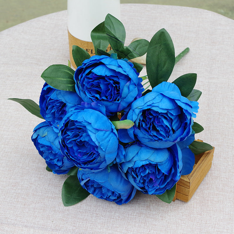 17 Inch Artificial Silk Peony Bush Bouquet 7 Heads Bulk Wholesale