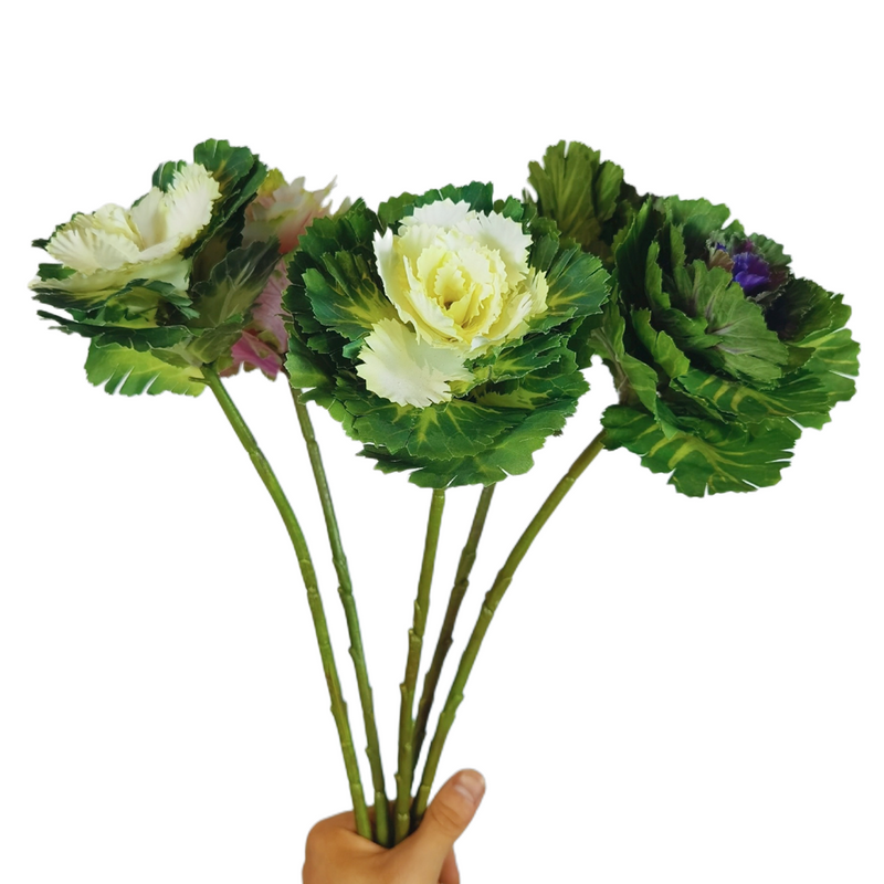 Artificial Cabbage Rose Flower Stems Bulk Pack, 12 Inch Faux Silk, 10 Pcs