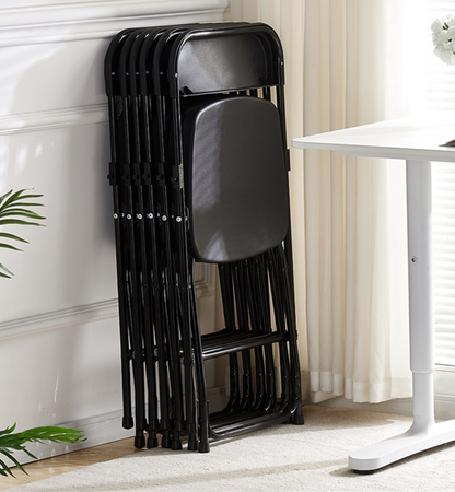Bulk 6 Pcs Plastic Folding Chairs with Steel Frame Water-Resistant & Portable for Weddings Outdoor Events Office Parties Wholesale