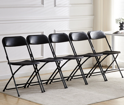 Bulk 6 Pcs Plastic Folding Chairs with Steel Frame Water-Resistant & Portable for Weddings Outdoor Events Office Parties Wholesale