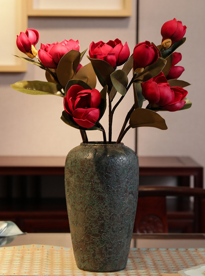 Bulk Magnolia Artificial Flowers Steel Wires Stems Crush UV Fade Proof for Wedding Bouquets Vase Centerpieces Home Decor Wholesale