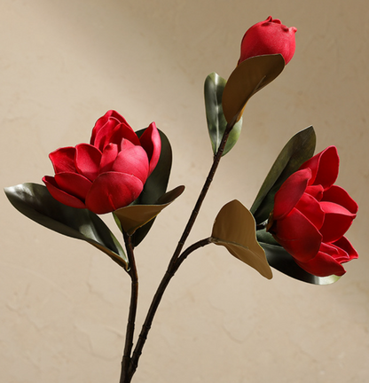 Bulk Magnolia Artificial Flowers Steel Wires Stems Crush UV Fade Proof for Wedding Bouquets Vase Centerpieces Home Decor Wholesale