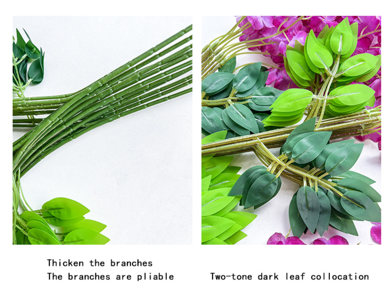 Bulk 12 Pack Wisteria Artificial Flowers Vines Rust Proof  Chains Fade Proof for Wedding Arch Garden Wall Outdoor Decor Wholesale