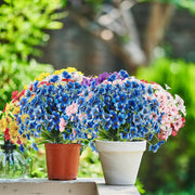 10 Pcs UV Resistant Faux Flowers for Outdoors Bulk Artificial Silk Flowers