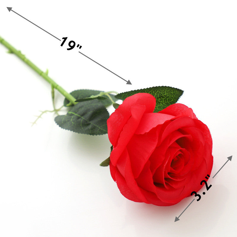10 Pcs 19 Inch Artificial Silk Rose Flower Bouquet Bulk Wholesale
