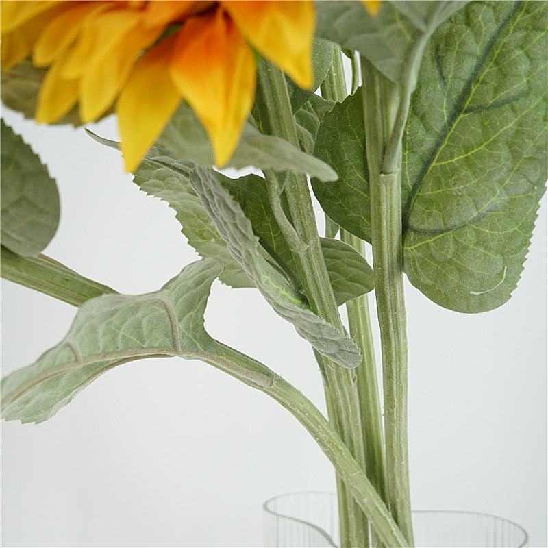Artificial Sunflower Stem 23.6 Inch Real Touch Silk Flower