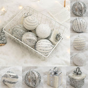 8 Pcs Glitter Christmas Tree Ball Ornaments Hanging Holiday Decorations