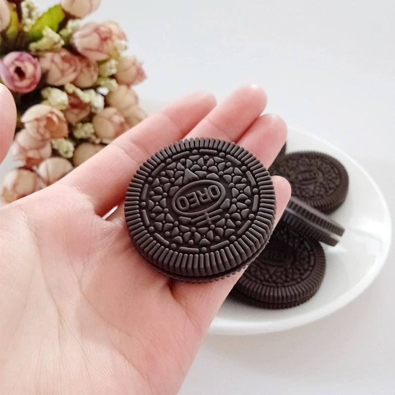 10-Pack Realistic Oreo Cookie Replicas - 2 Inch Diameter, PVC Material
