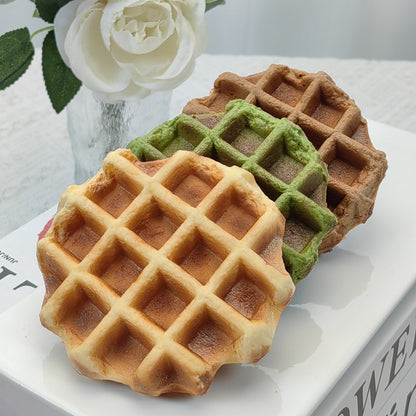 3.9" Simulated Waffle Cake - Realistic Fake Dessert Prop for Home Decor, Bakery Display, Food Photography & Party Decoration