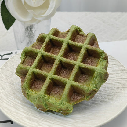 3.9" Simulated Waffle Cake - Realistic Fake Dessert Prop for Home Decor, Bakery Display, Food Photography & Party Decoration