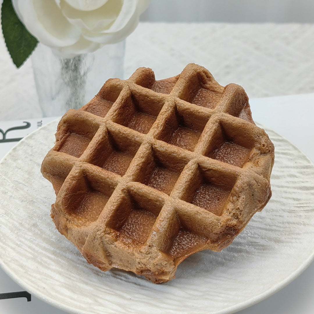 3.9" Simulated Waffle Cake - Realistic Fake Dessert Prop for Home Decor, Bakery Display, Food Photography & Party Decoration