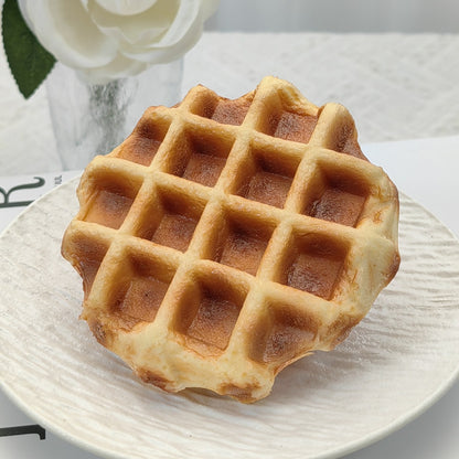 3.9" Simulated Waffle Cake - Realistic Fake Dessert Prop for Home Decor, Bakery Display, Food Photography & Party Decoration
