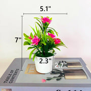 Artificial Lotus Flower Potted Plant 6 Stems Green Silk Bulk for Garden Home Bonsai Decor