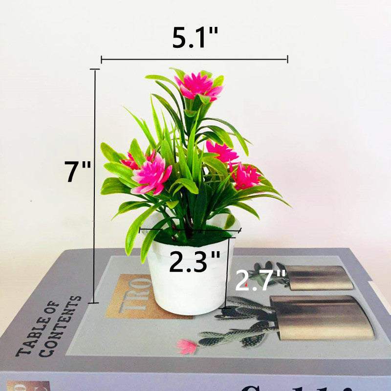 Artificial Lotus Flower Potted Plant 6 Stems Green Silk Bulk for Garden Home Bonsai Decor