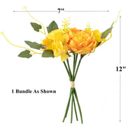 12 Inch Small Artificial Peony Stems Bundle, 12 Pcs Silk Flowers for Wedding Crafts Table Arrangements