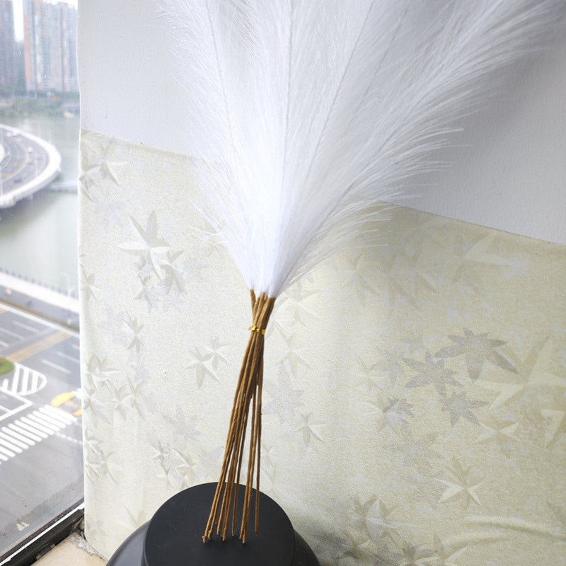 21 Inch Pampas Grass Stems 10 Pcs Fluffy Lifelike Artificial Faux Plant Bulk