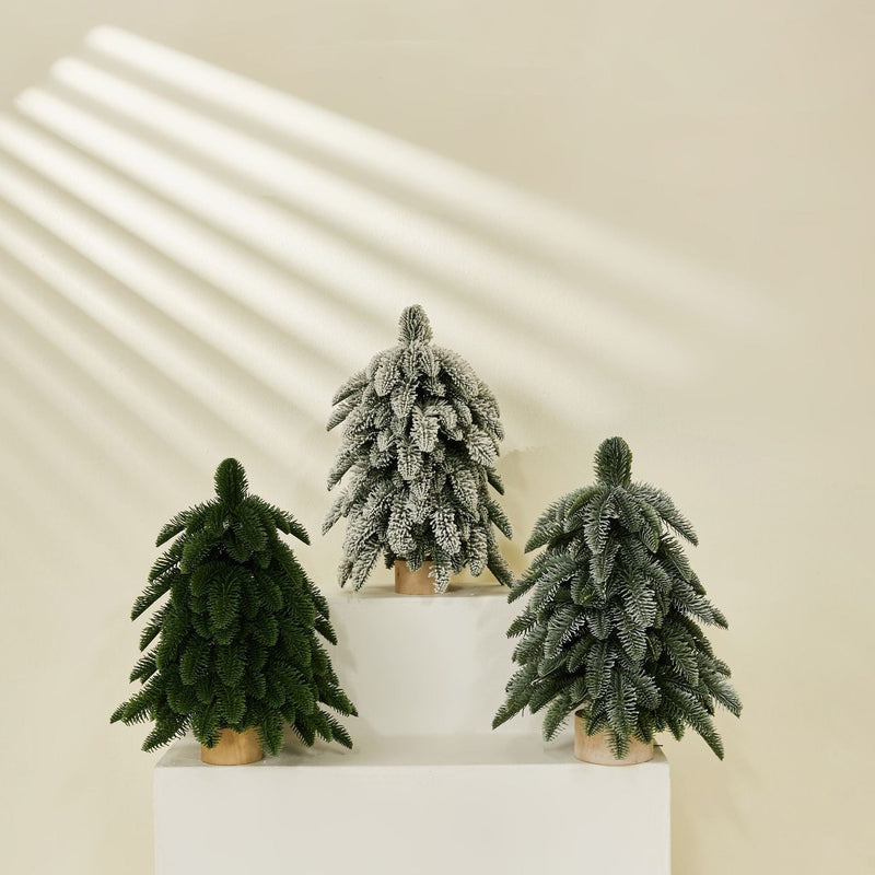 17 Inch Small Artificial Christmas Trees Bulk Pack Potted 10 Pcs
