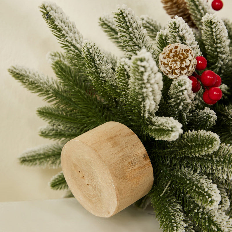 15.7 Inch Artificial Christmas Tree with Berries and Pinecones in Pot, Bulk Wholesale