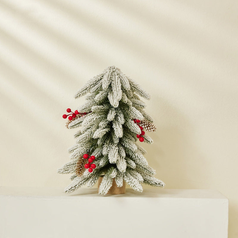 15.7 Inch Artificial Christmas Tree with Berries and Pinecones in Pot, Bulk Wholesale