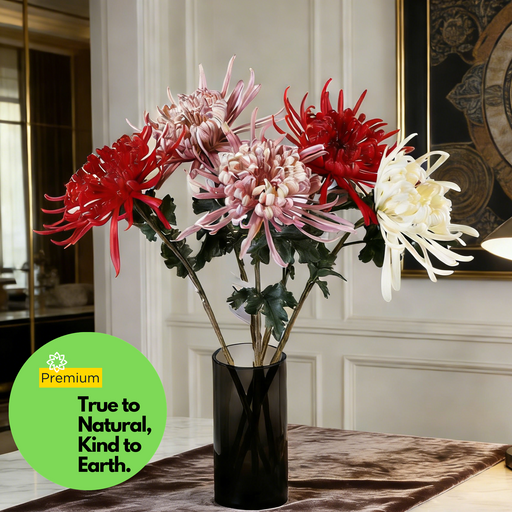 28.3 Inch Real Touch Spider Mum Artificial Flower for Wedding and Home Decor