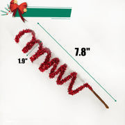 7.8 Inch Christmas Glitter Spiral Picks Stems Bulk Quantity Artificial Holiday Decor