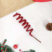 7.8 Inch Christmas Glitter Spiral Picks Stems Bulk Quantity Artificial Holiday Decor