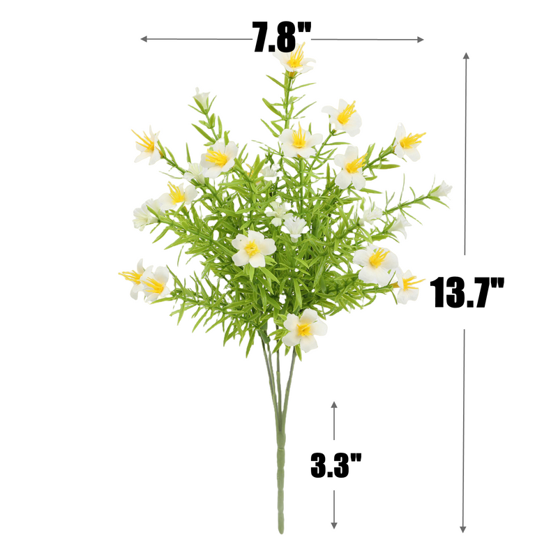 6 Bundles Artificial Spring Flowers for Outdoors UV Resistant Silk Flowers Bulk