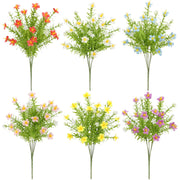 6 Bundles Artificial Spring Flowers for Outdoors UV Resistant Silk Flowers Bulk